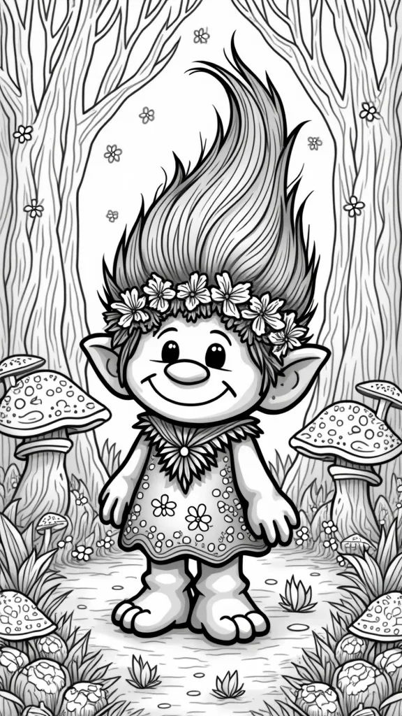 velvet and veneer trolls coloring pages